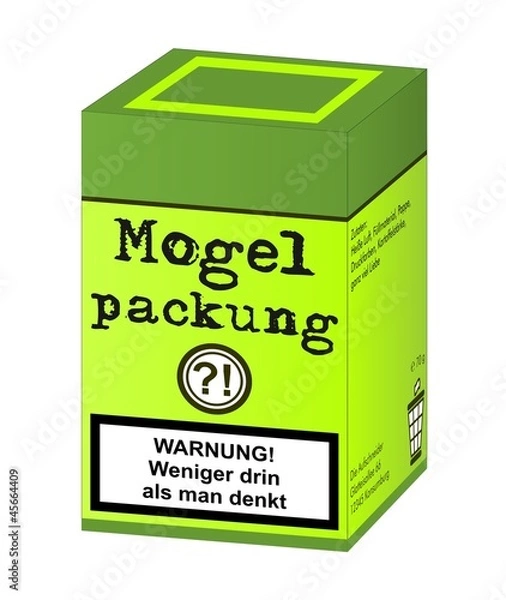 Obraz Mogelpackung mit Warnhinweis