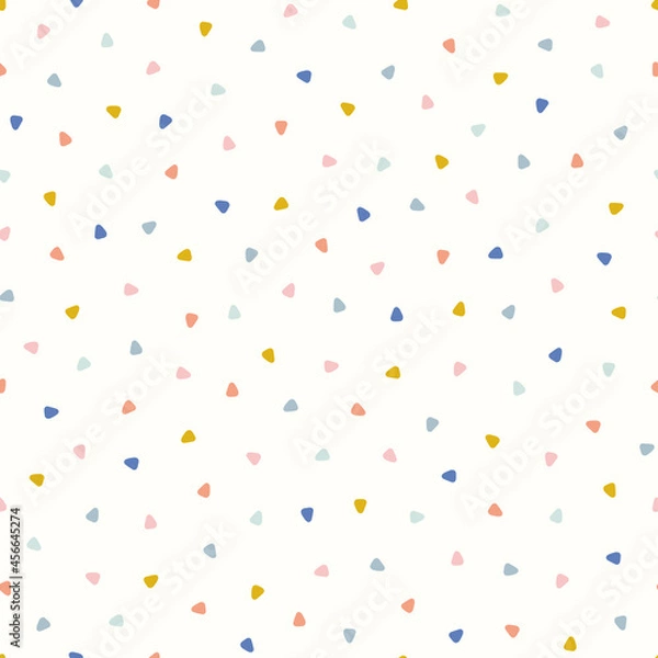 Obraz Abstract geometric triangle pattern background. Cute vector seamless repeat of tossed hand drawn triangles. Fun random design element.