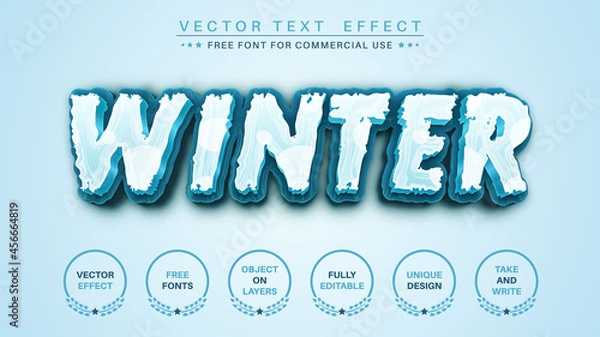 Fototapeta Winter - Editable Text Effect, Font Style