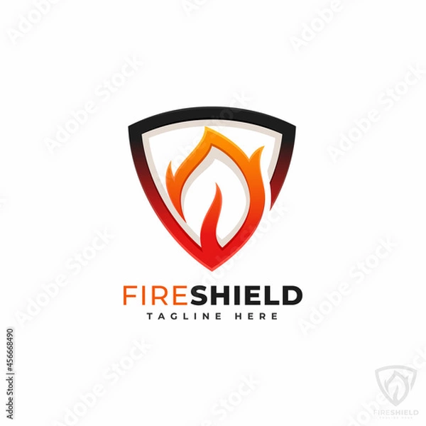 Obraz Fire Shield Logo Template