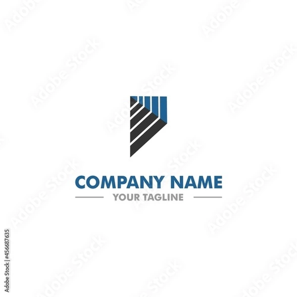 Obraz J Pyramid Initial Logo Vector