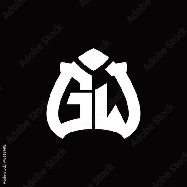 Obraz GW Logo monogram with spade shape design template