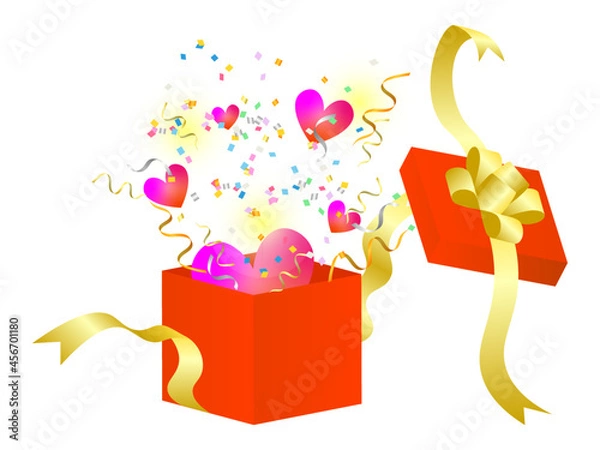 Fototapeta ハートフルなギフトボックス