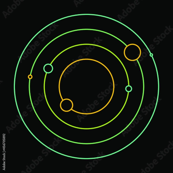 Fototapeta Set of planets with orbits in space view of the galaxy