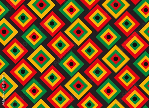 Fototapeta Black history month seamless Pattern, repeating texture. Background wallpaper or paper. Vector illustration