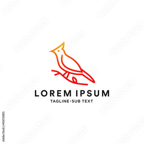 Obraz Outlined birds simple vector suitable for logo and illustration