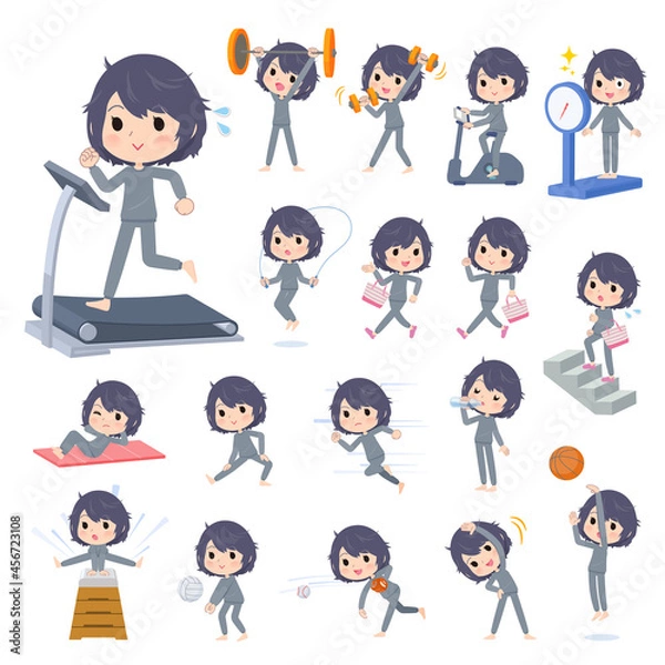 Fototapeta エクササイズやスポーツに関するニート女性のセット