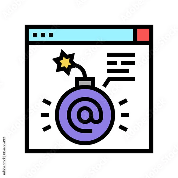 Fototapeta fraud internet problem color icon vector. fraud internet problem sign. isolated symbol illustration