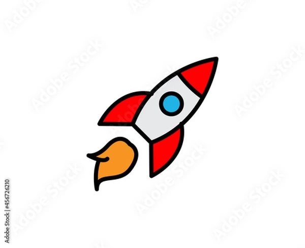 Fototapeta Rocket premium line icon. Simple high quality pictogram. Modern outline style icons. Stroke vector illustration on a white background. 