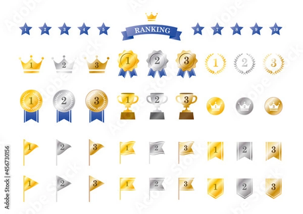Obraz グラデーションのランキングアイコンのセット