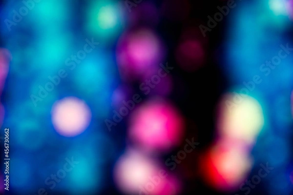 Fototapeta Blurred bubbles on black background