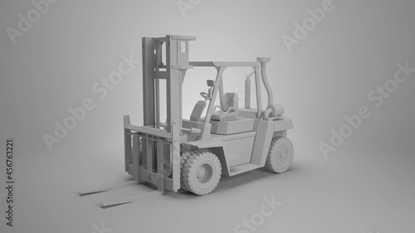 Fototapeta Chariot élévateur / transpalette illustration 3D