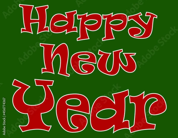 Obraz Happy New Year winter vector colorful illustration, wallpaper and background