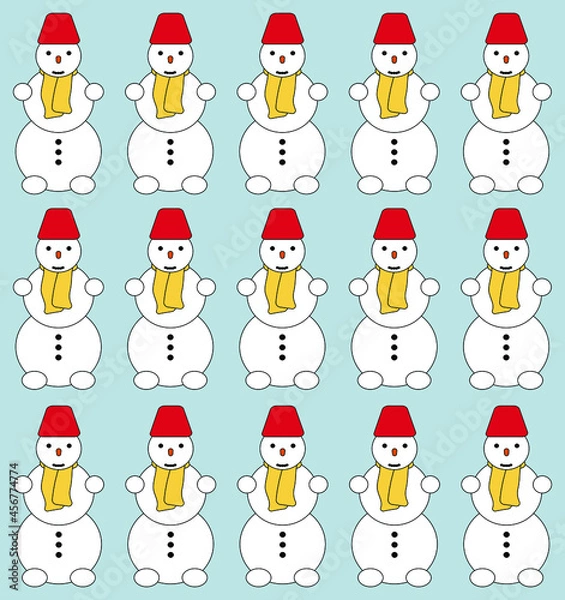 Obraz vector winter snowman colorful illustration, wallpaper, seamless pattern and background