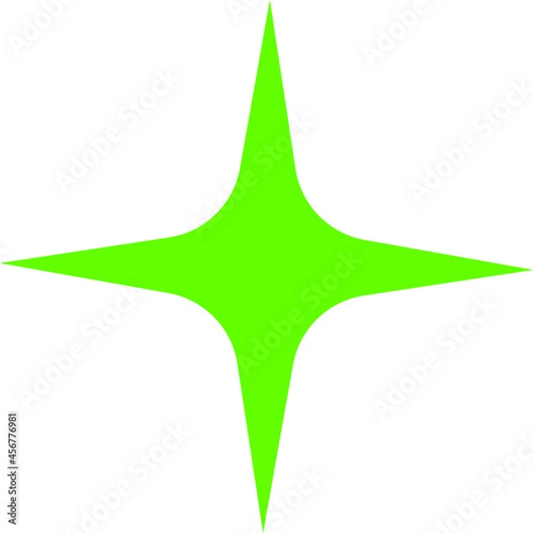 Fototapeta star, green, four-pointed. vector 