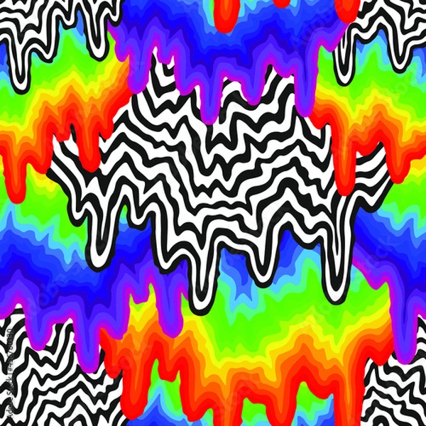 Obraz Seamless geometric pattern of paint smudges vector