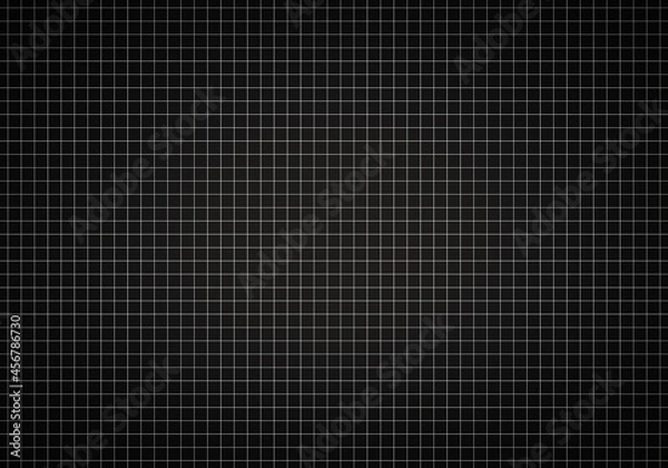 Obraz Black square straight line checkered grid pattern vignette illustration.
