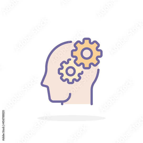 Obraz Thinking icon in filled outline style.