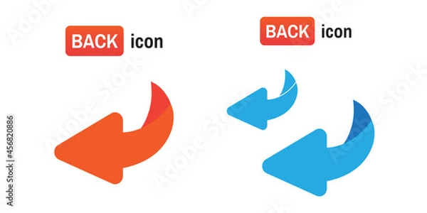 Fototapeta Page turn or back arrow flat vector set