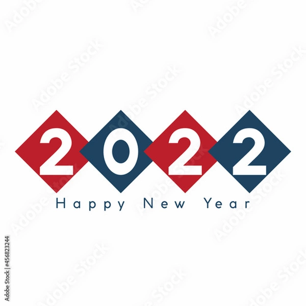 Fototapeta Creative 2022 Happy New Year concept posters. Design templates with 2022 typography logo for celebration and season decoration.