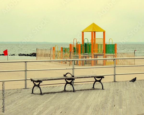 Obraz bench on the beach