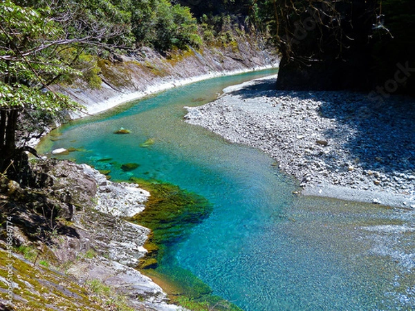 Obraz 日本の渓谷　大杉谷　4月