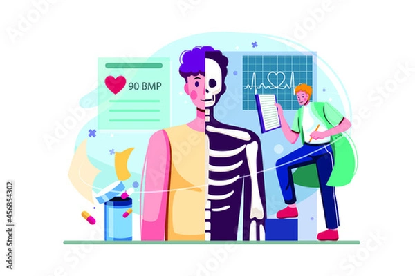 Fototapeta The doctor examines an x-ray of a patient's