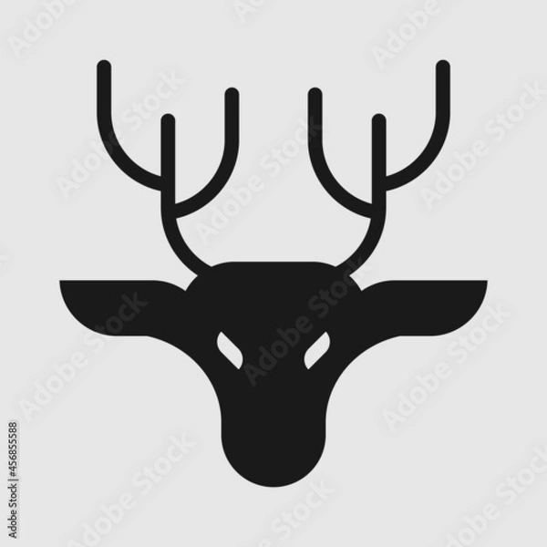 Fototapeta Abstract Deer Head Logo Design. Vector illustration. Stylized geometric shape deer logotype.