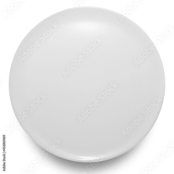 Obraz White circle ceramics plate isolated on white background.