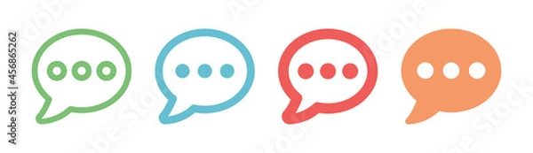Obraz Chat message icon set. Chat bubble vector illustration