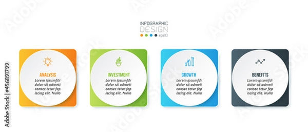 Fototapeta Business concept infographic template with option.