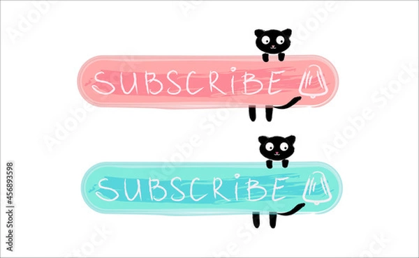 Obraz Vector set of blue and pink subscribtion buttons