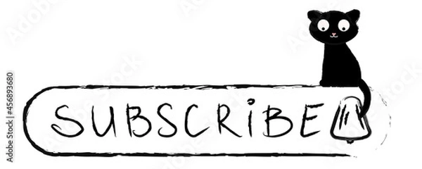 Obraz Vector black and white subscription button