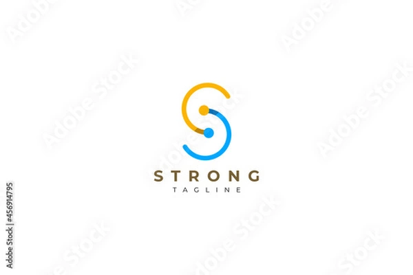 Obraz Letter S creative line art modern technological business logo 