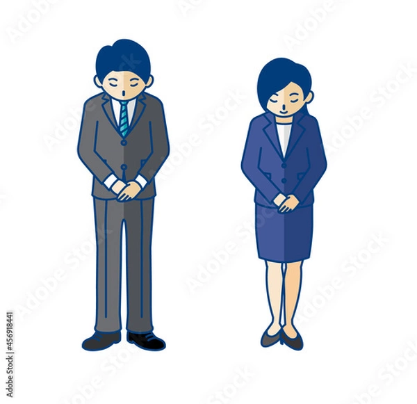 Obraz おじぎをするビジネスマンの全身