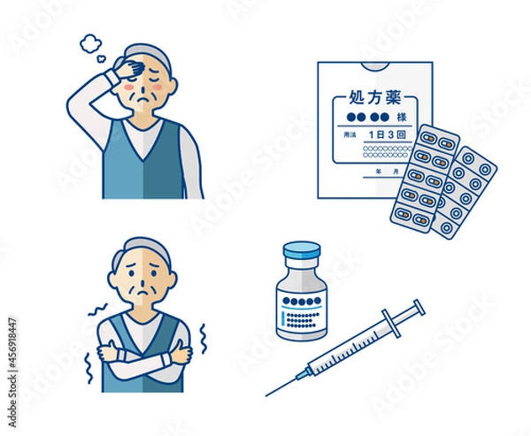 Obraz 風邪をひいたシニア男性