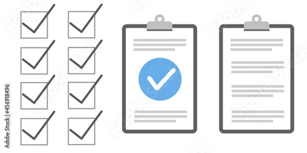 Fototapeta Clipboard checklist flat design. Check list vector illustration