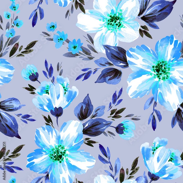 Fototapeta Seamless floral pattern. Fabric and packaging design.