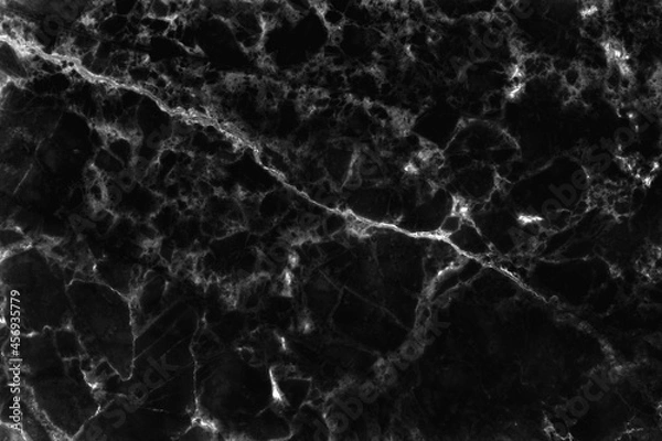 Fototapeta Black gray marble texture background with high resolution, counter top view of natural tiles stone in seamless glitter pattern and luxurious.