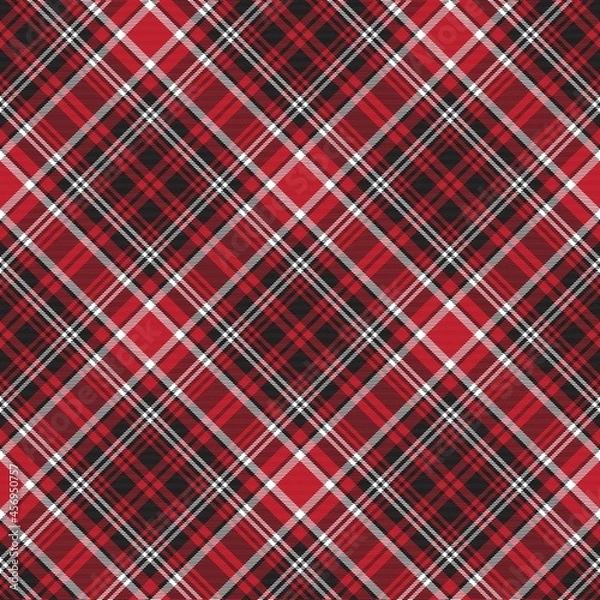 Obraz Red Diagonal Plaid Tartan textured Seamless Pattern Design