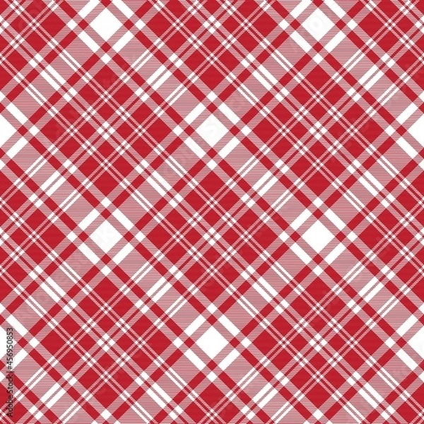 Obraz Red Diagonal Plaid Tartan textured Seamless Pattern Design