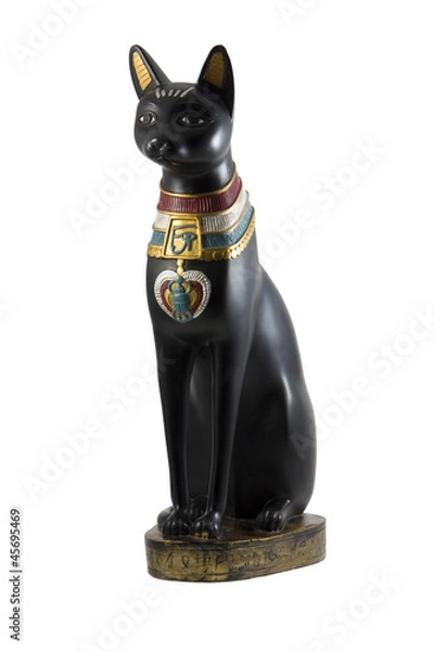 Obraz Black egyptian cat figurine isolated