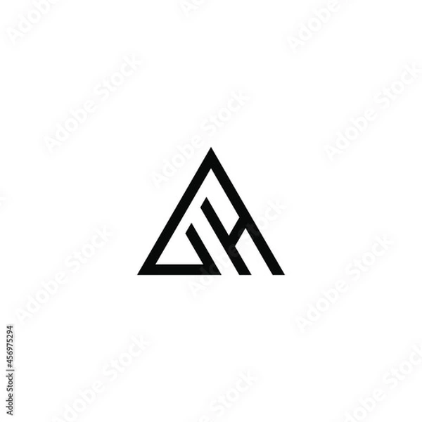 Obraz ah latter vector logo abstrack