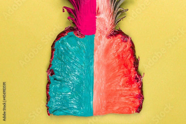 Fototapeta A photograph taken of a pineapple, part of my 6 piece Pop-Fruits photo series. Pop-Fruit 6