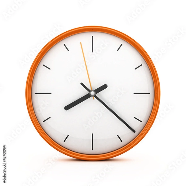 Obraz 3D Orange clock isolated