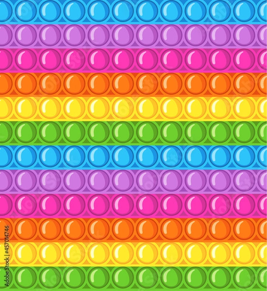 Fototapeta Pop it fidget seamless pattern antistress sensory toy in flat style.