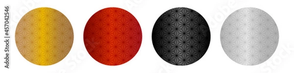 Obraz 麻の葉柄の円フレームセット