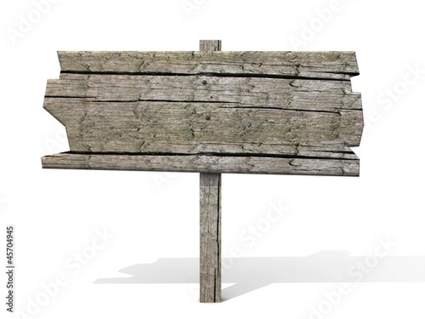 Obraz old wooden billboard. isolated on white.