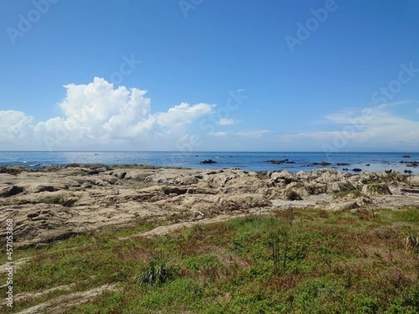 Obraz 海, 浜, 惰性で進む, 海, 空, 水, 砂, 風景, 岩, サマータイム, 自然, 海岸線, 岩, 雲, アイランズ, 海景, トロピカル, 旅行, ロッキー, トルコ石, 岸, 青, 波, 波, 地平線