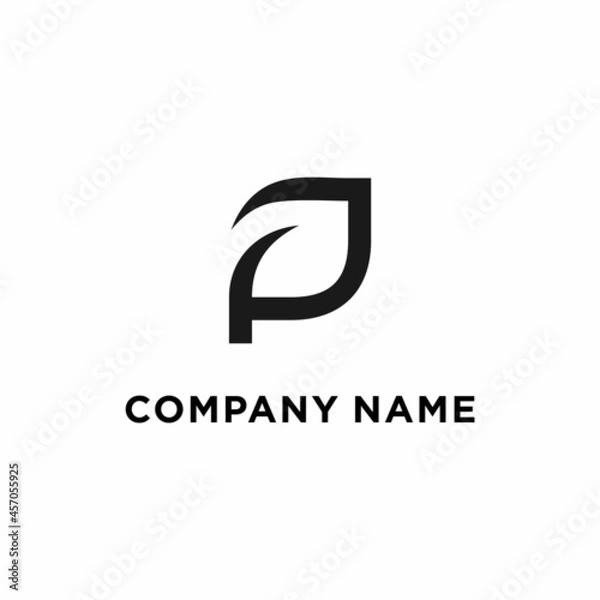 Fototapeta letter P leaf logo Stock Vector